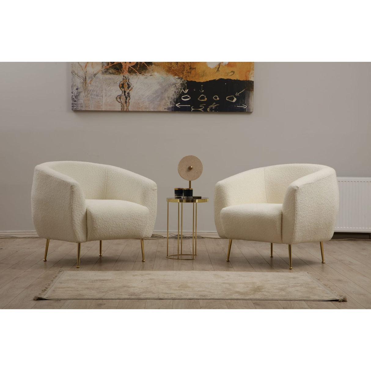 Lisbon Cream Bouclette (70 x 82 x 80 cm) Cream Öronlappsfåtölj
