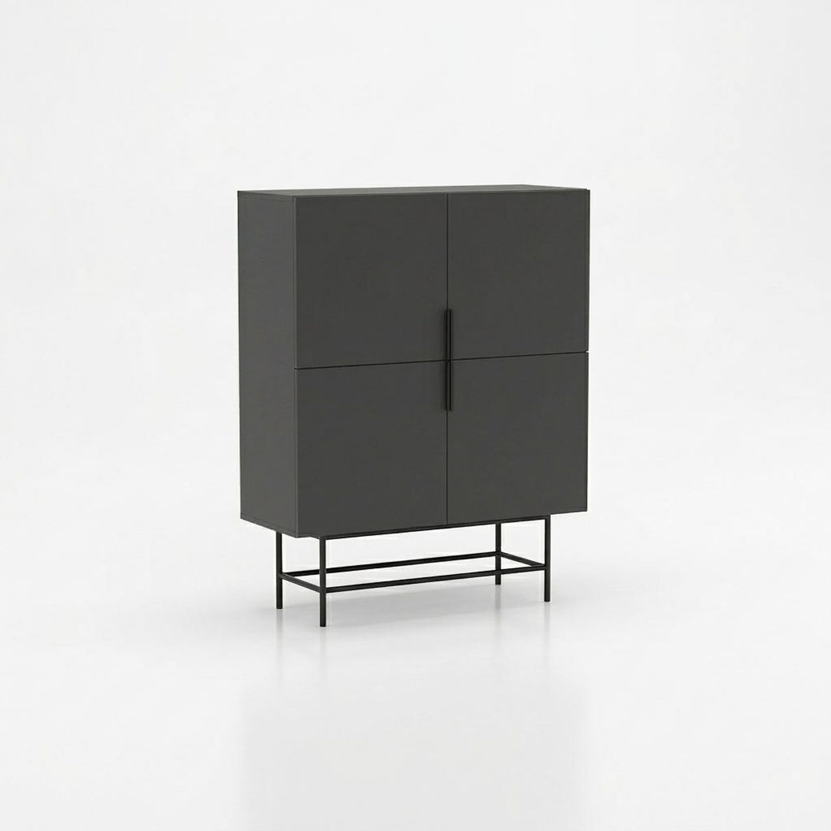 Edinburgh (100 x 128 x 40 cm) Sideboard Antracit svart