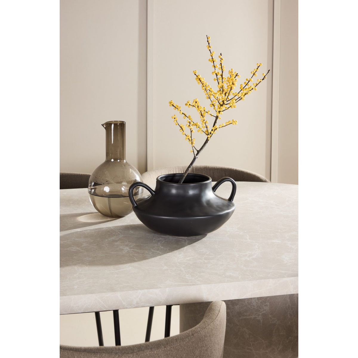 Narvik, Edina Oval matgrupp Svart,Brun, Beige, 200 x 100