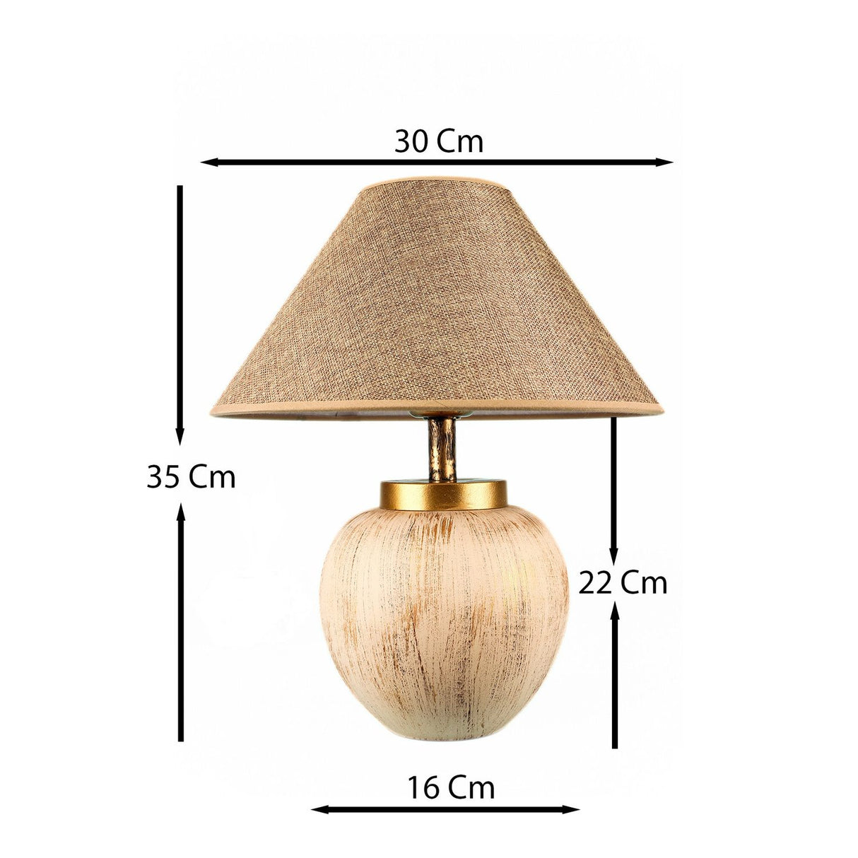 Bordslampa serie Ulaanbaatar (H 35 cm) Beige Bordslampa