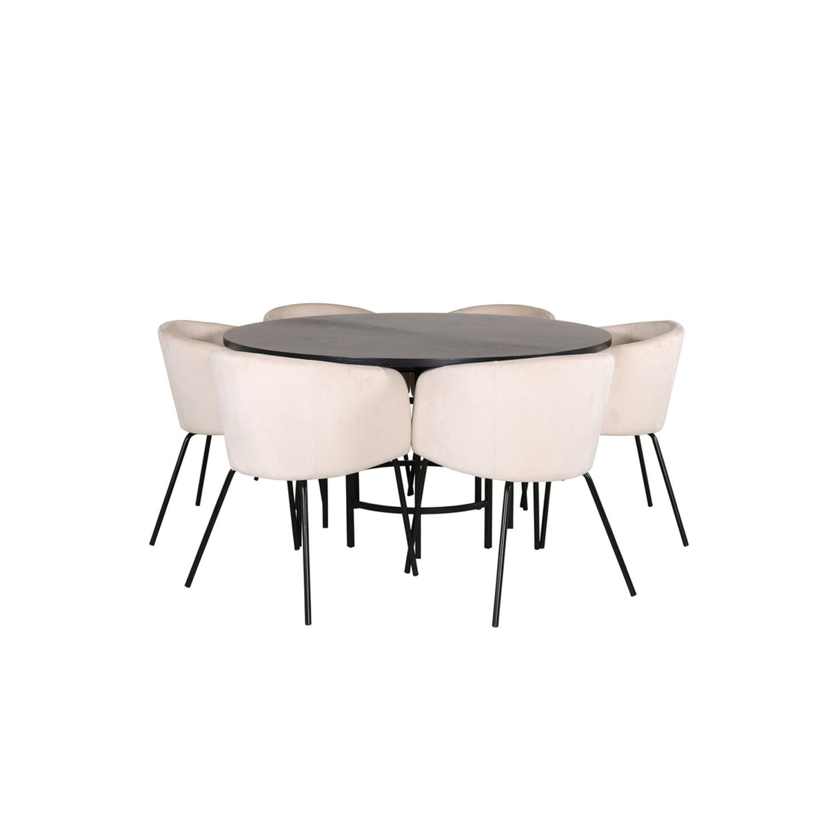Copenhagen, Berit Rund matgrupp Beige,Svart, Svart, ⌀140