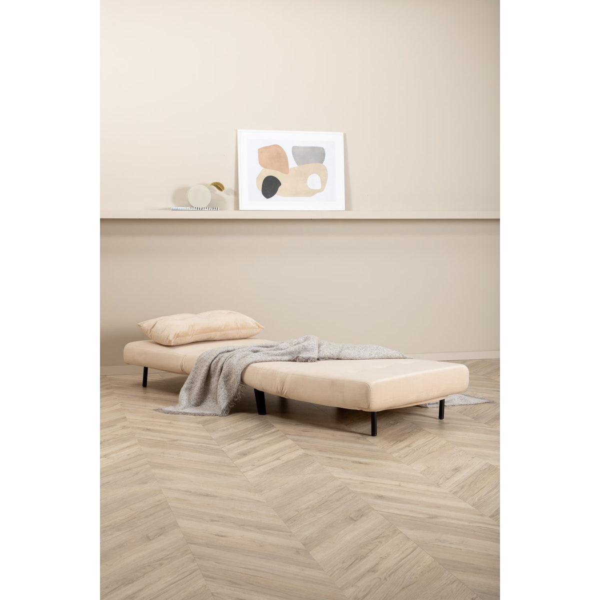 Vicky Fällsäng Beige, Polyestersammet
