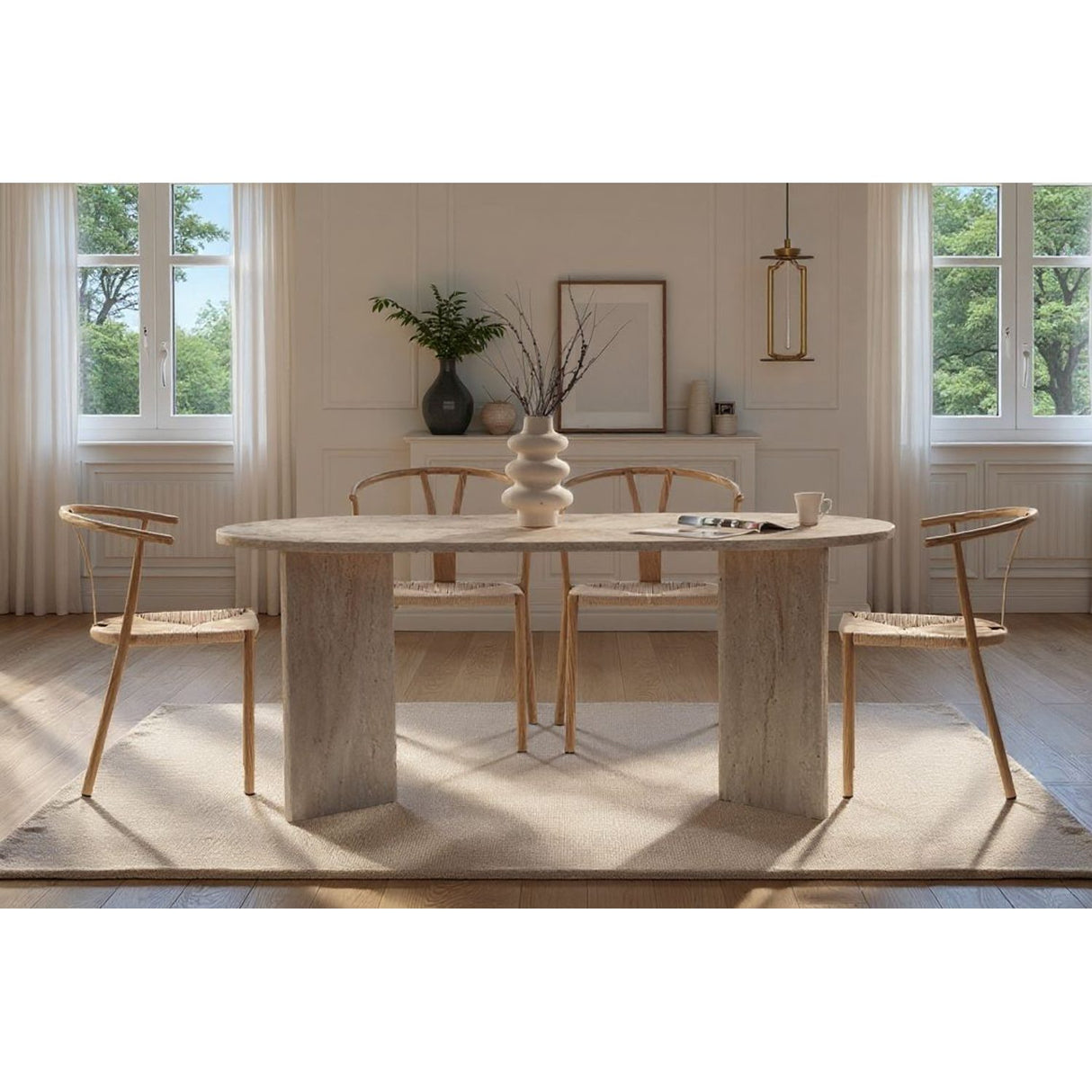 Melo Matbord Travertine