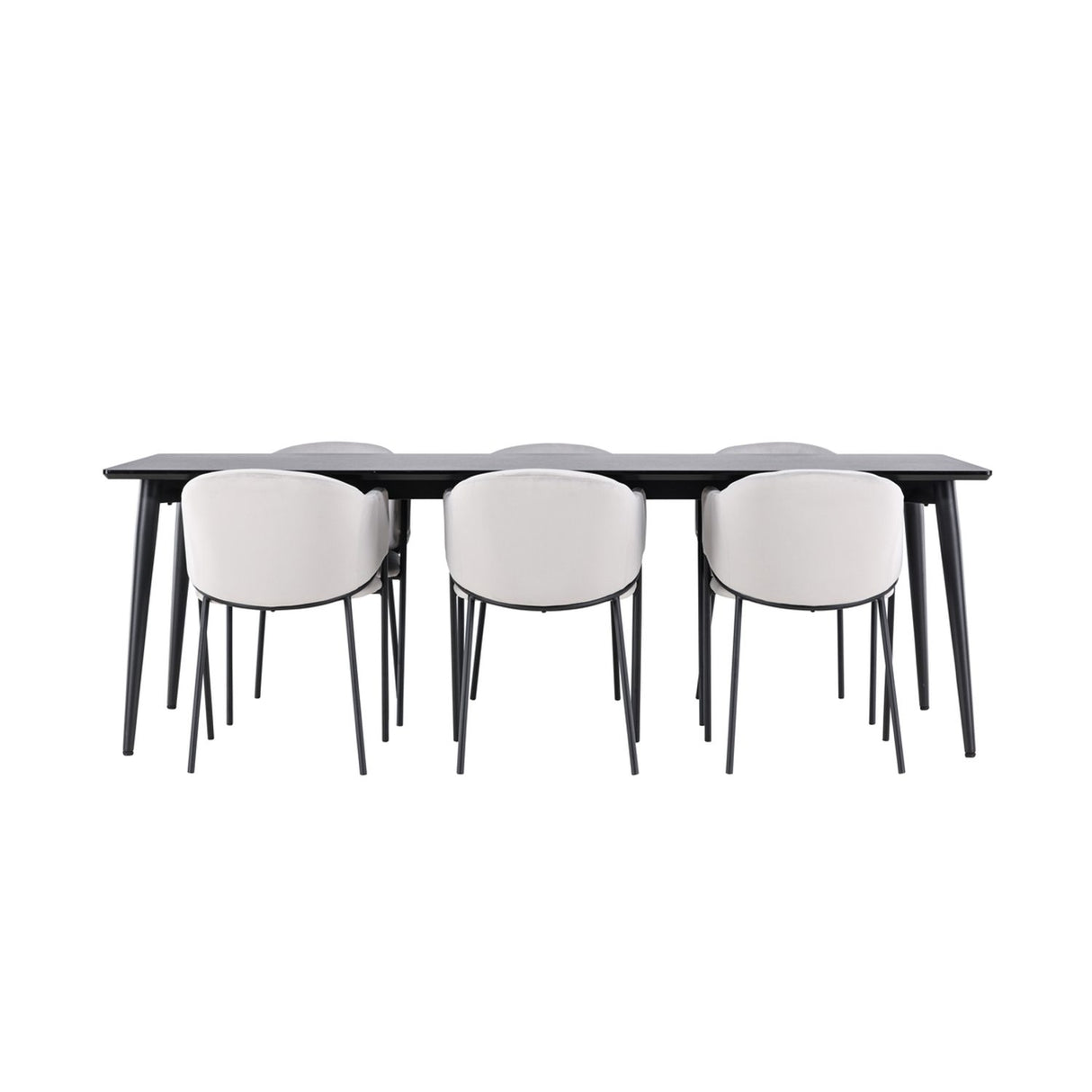 Ellis, Evelina Rektangulär matgrupp Svart,Grå, Svart, 230 x 85