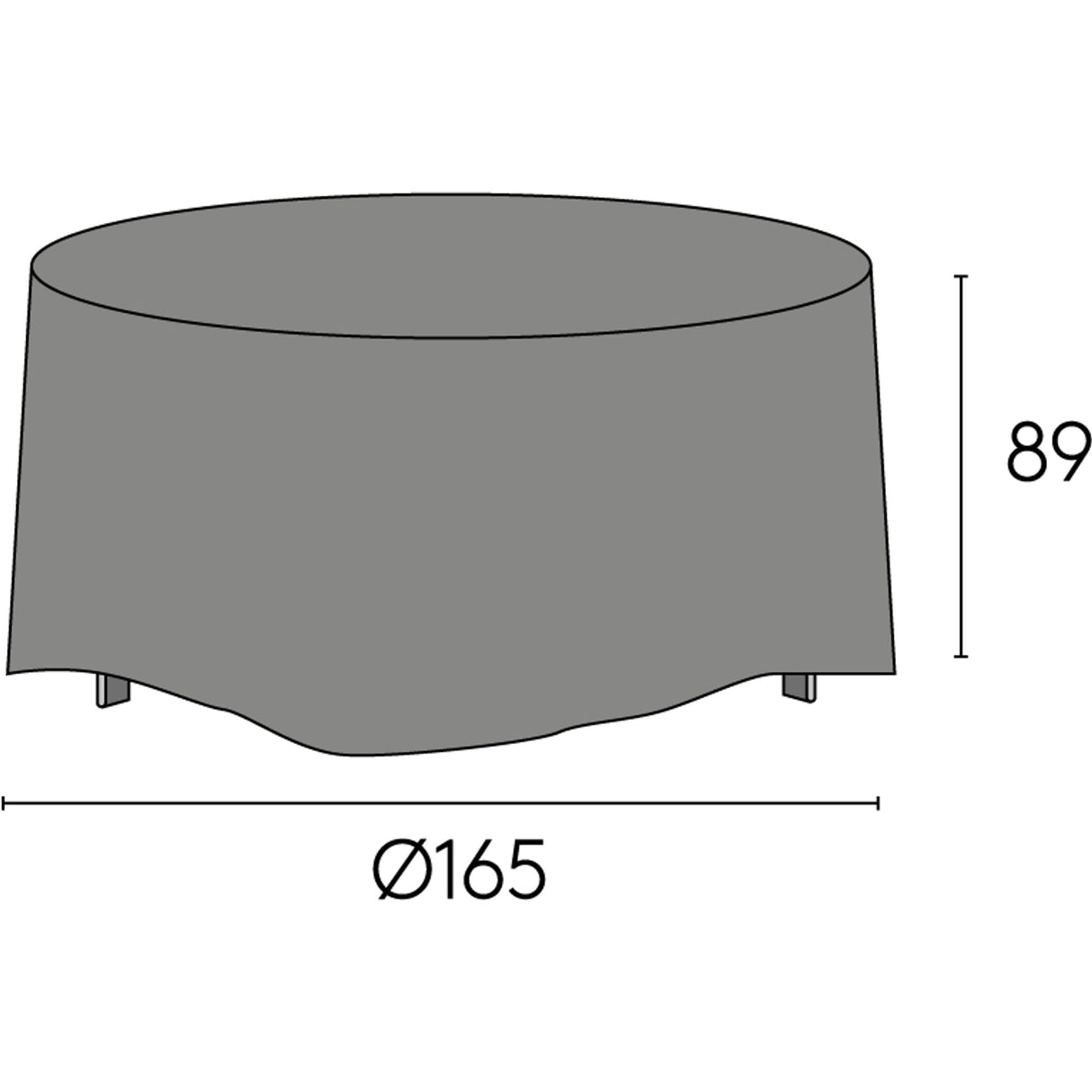 Möbelskydd Ekeryd/Sandhamn/Spring Ø165 x 89 cm Rund Grå