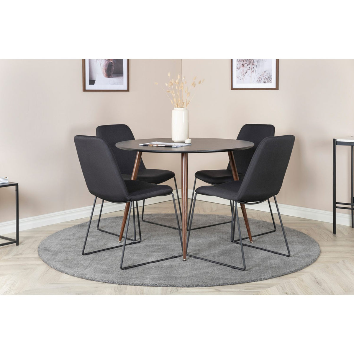 Plaza, Muce Rund matgrupp Svart, Svart, 4st