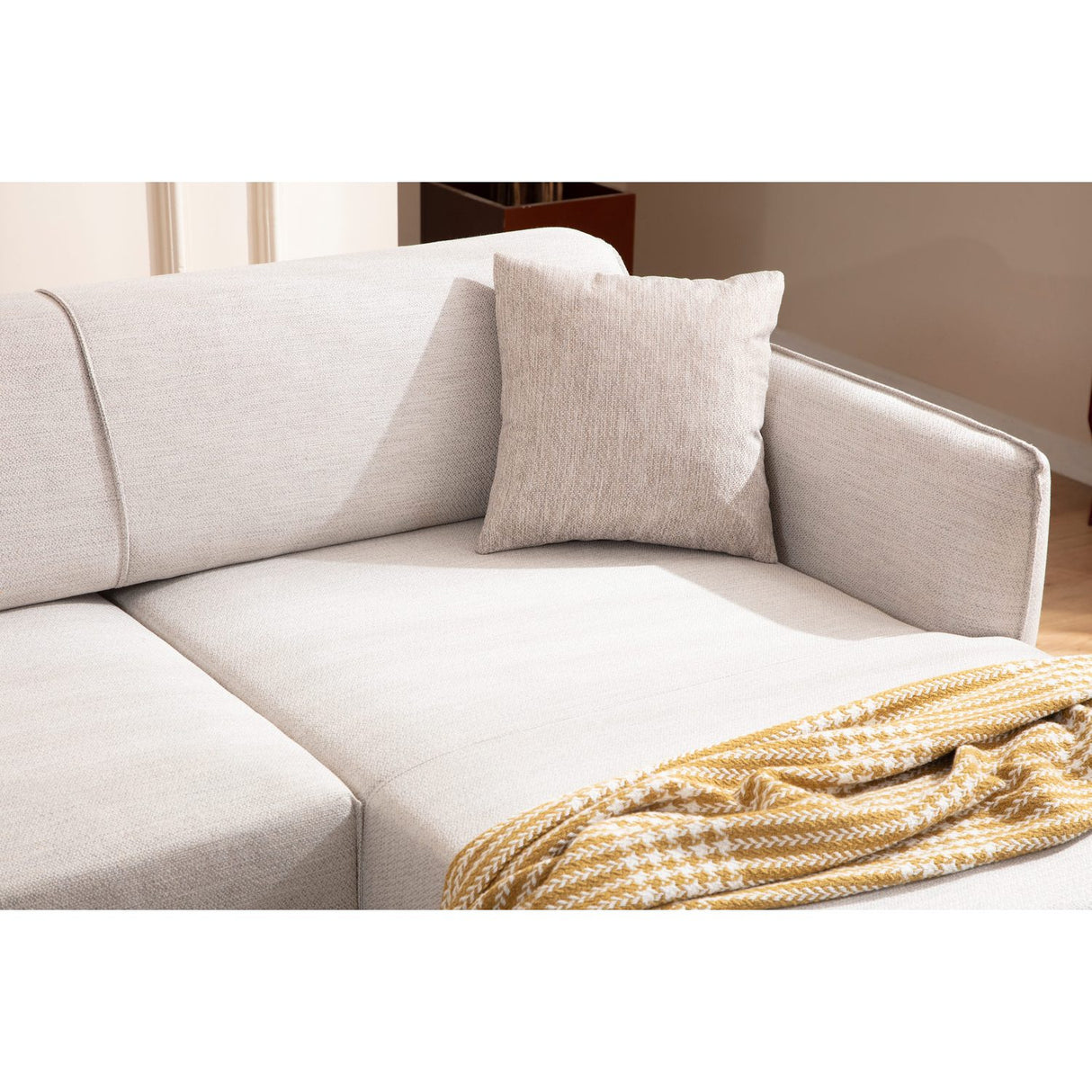Gaborone (270-140 x 95 x 67 cm) Hörnsoffa Offwhite, Höger