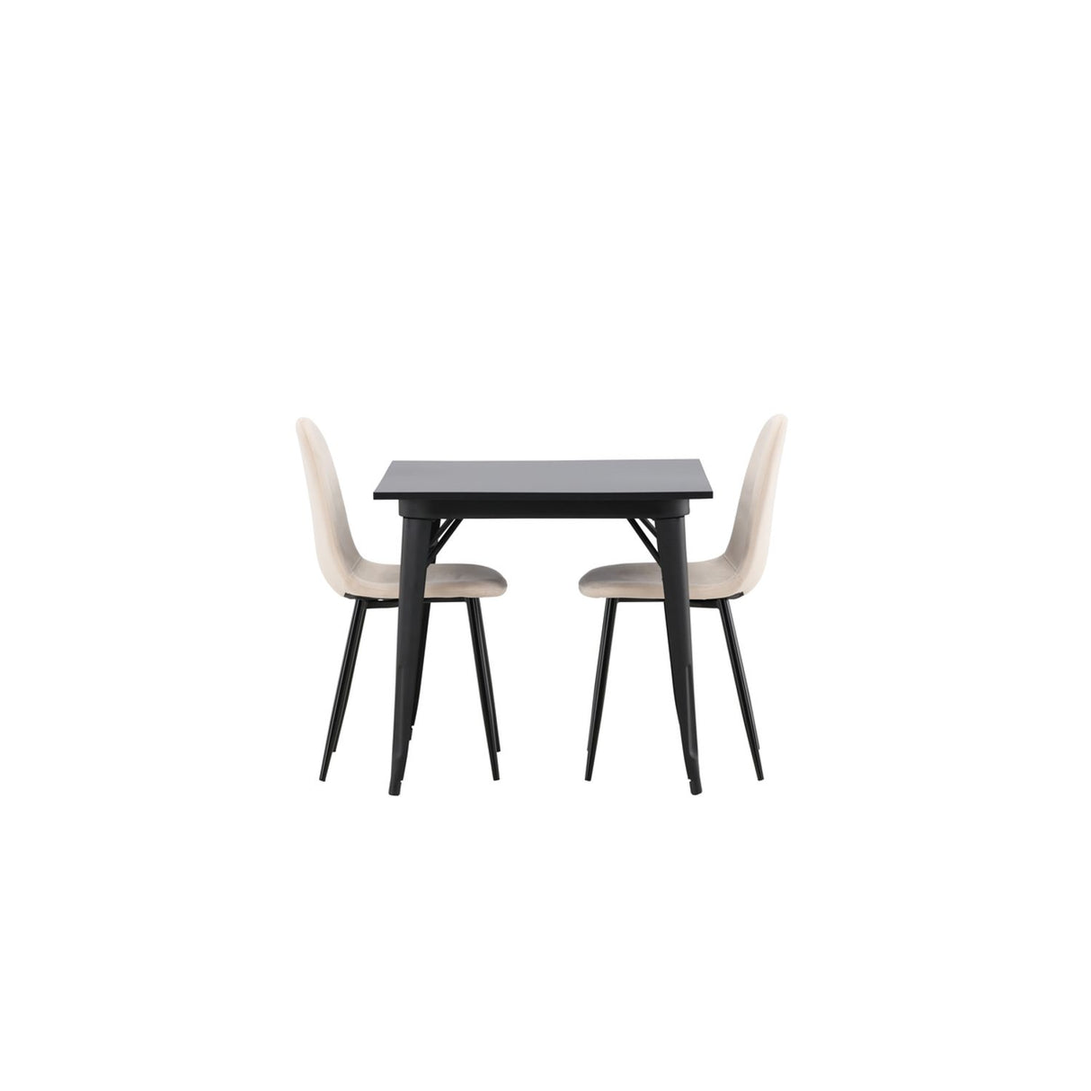 Tempe, Polar Rektangulär matgrupp Beige, Svart, Svart, 80 x 80