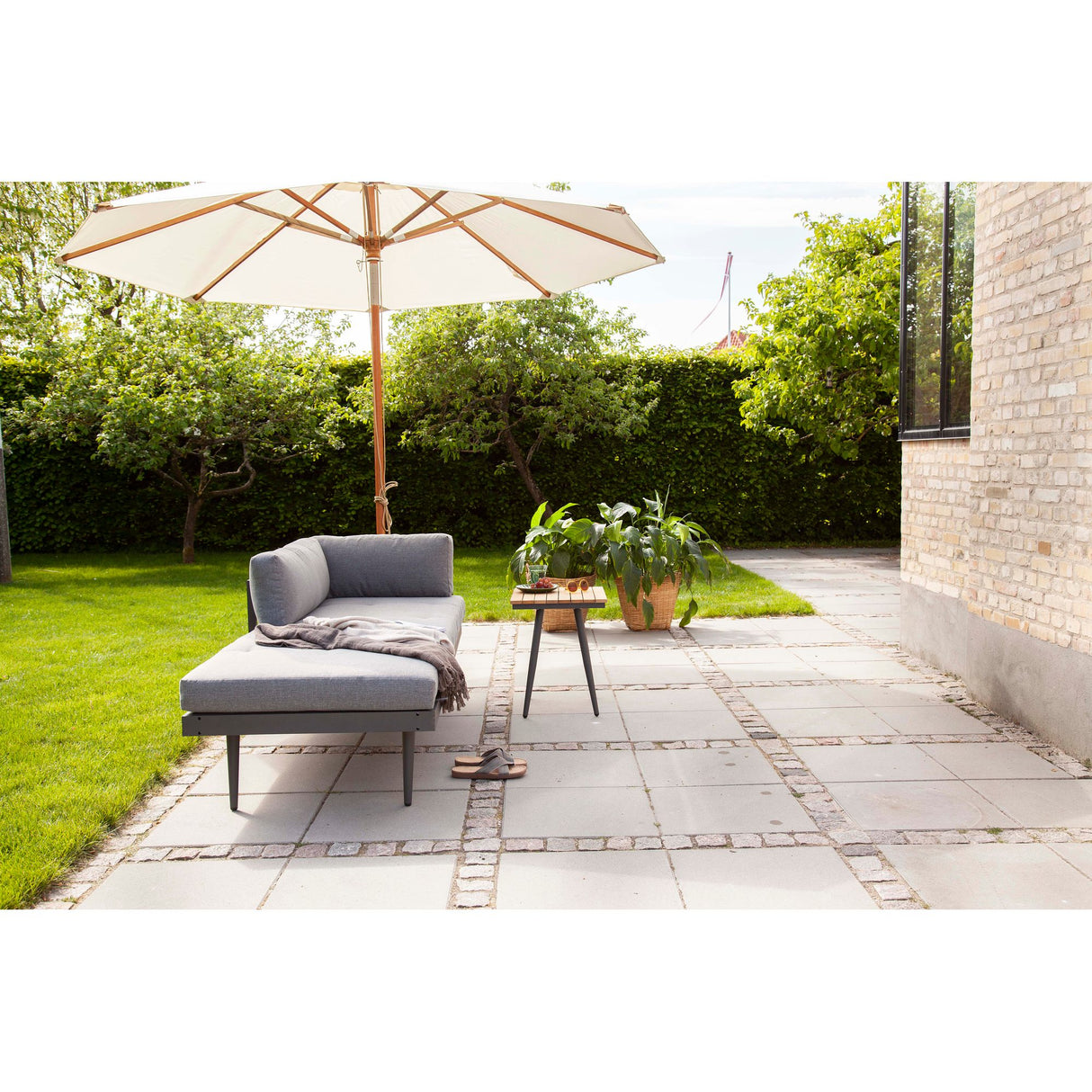 Rio Antracit/Teak Loungebord 50x45 cm