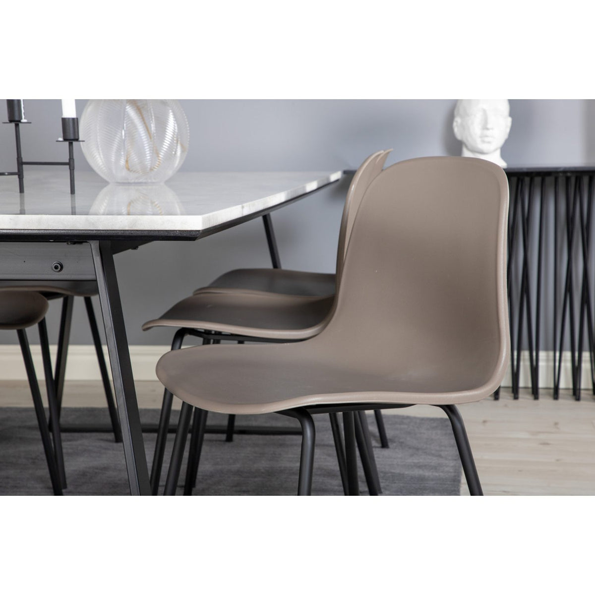 Estelle, Arctic Rektangulär matgrupp Beige