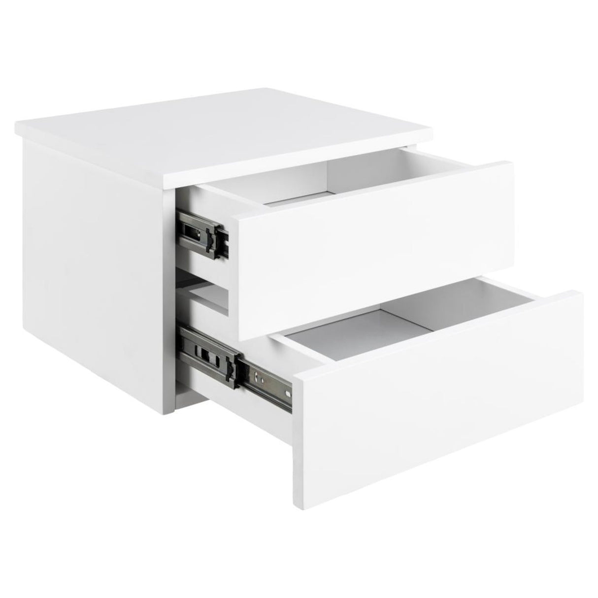 Pigalle Sängbord 2 Lådor Vit