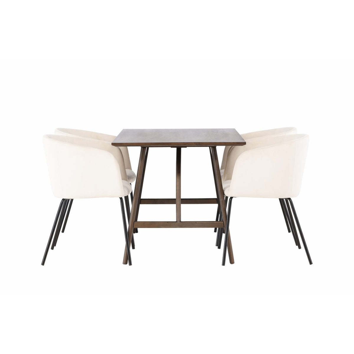 Kaseidon, Berit Rektangulär matgrupp Beige,Svart, Mörkbrun, 120 x 80