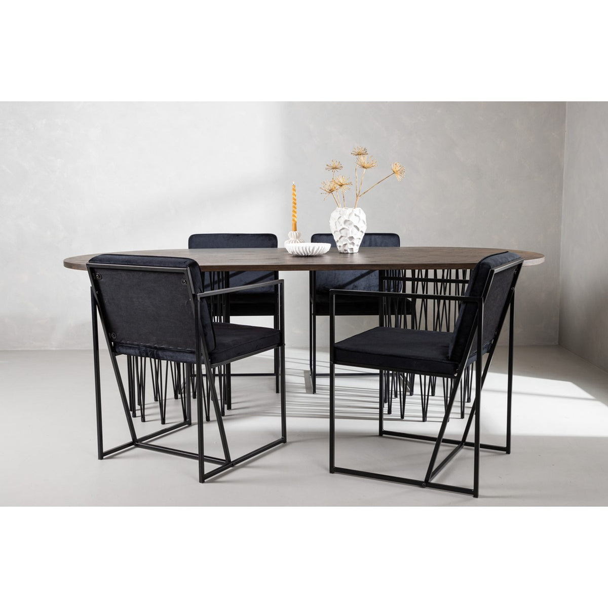 Stone, Richmond Oval matgrupp Svart, Svart, mocka, 220 x 100