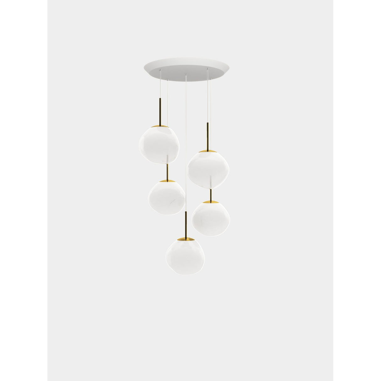 Melt Mini Rund Pendelsystem LED Opalescent, Gold