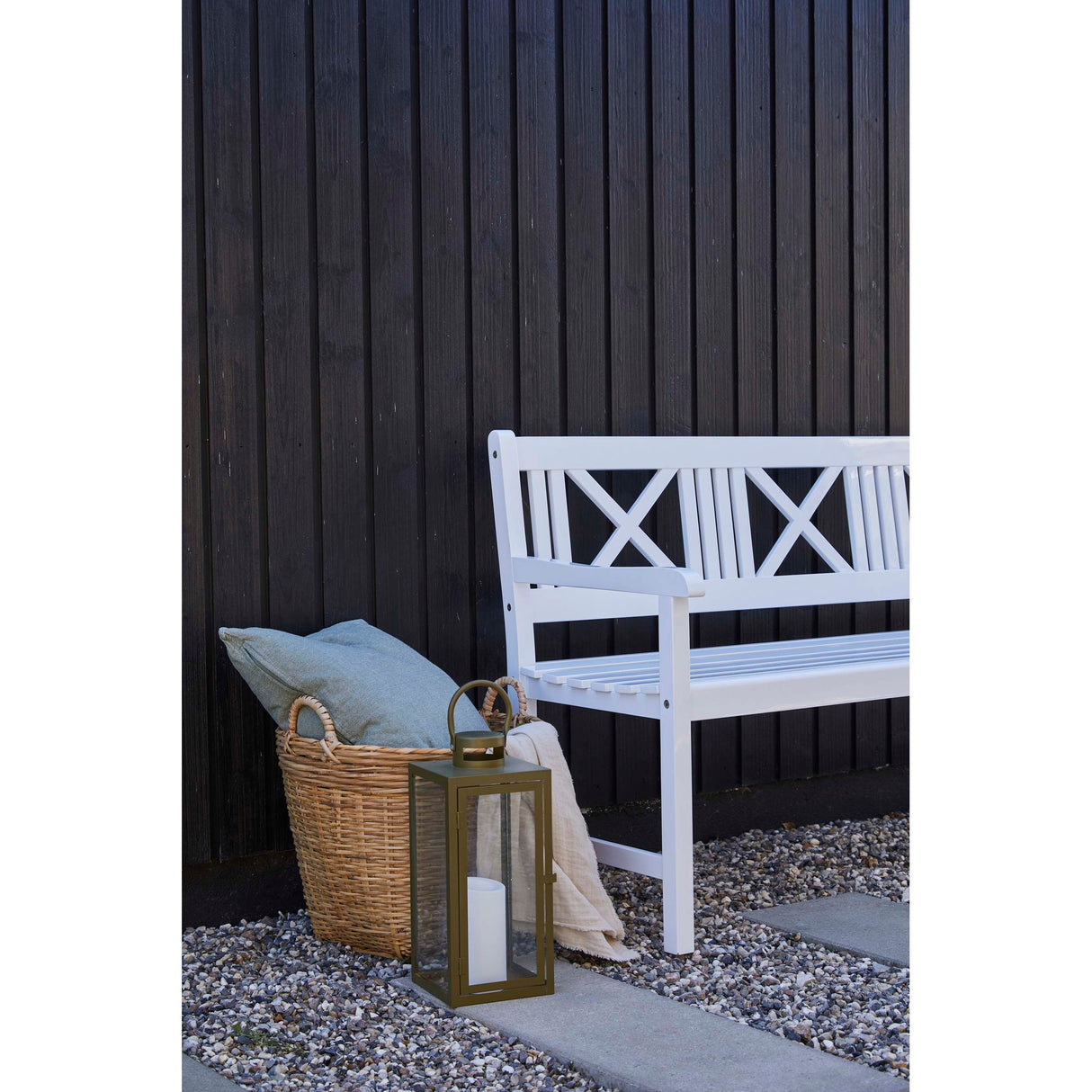 Rosenborg Trädgårdsbänk 3 personer 150x59 cm Vit