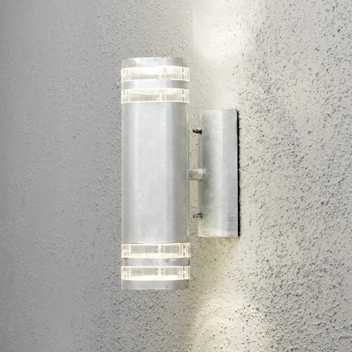 Modena GU10 Dubbel Transparent Vägglampa Ute Galvaniserad, 30 cm