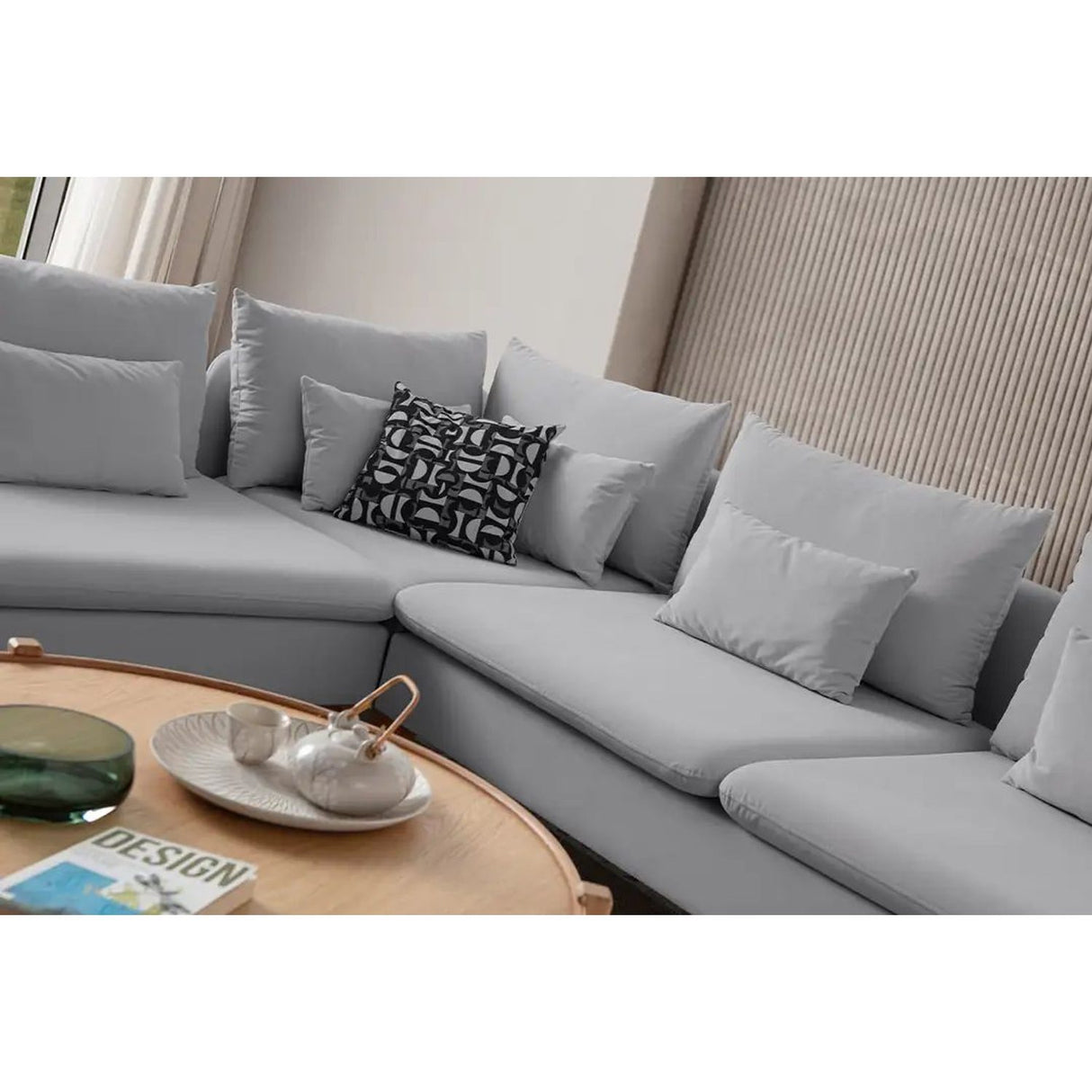 Flexy L (194 x 95 x 154 cm) Hörnsoffa Grå