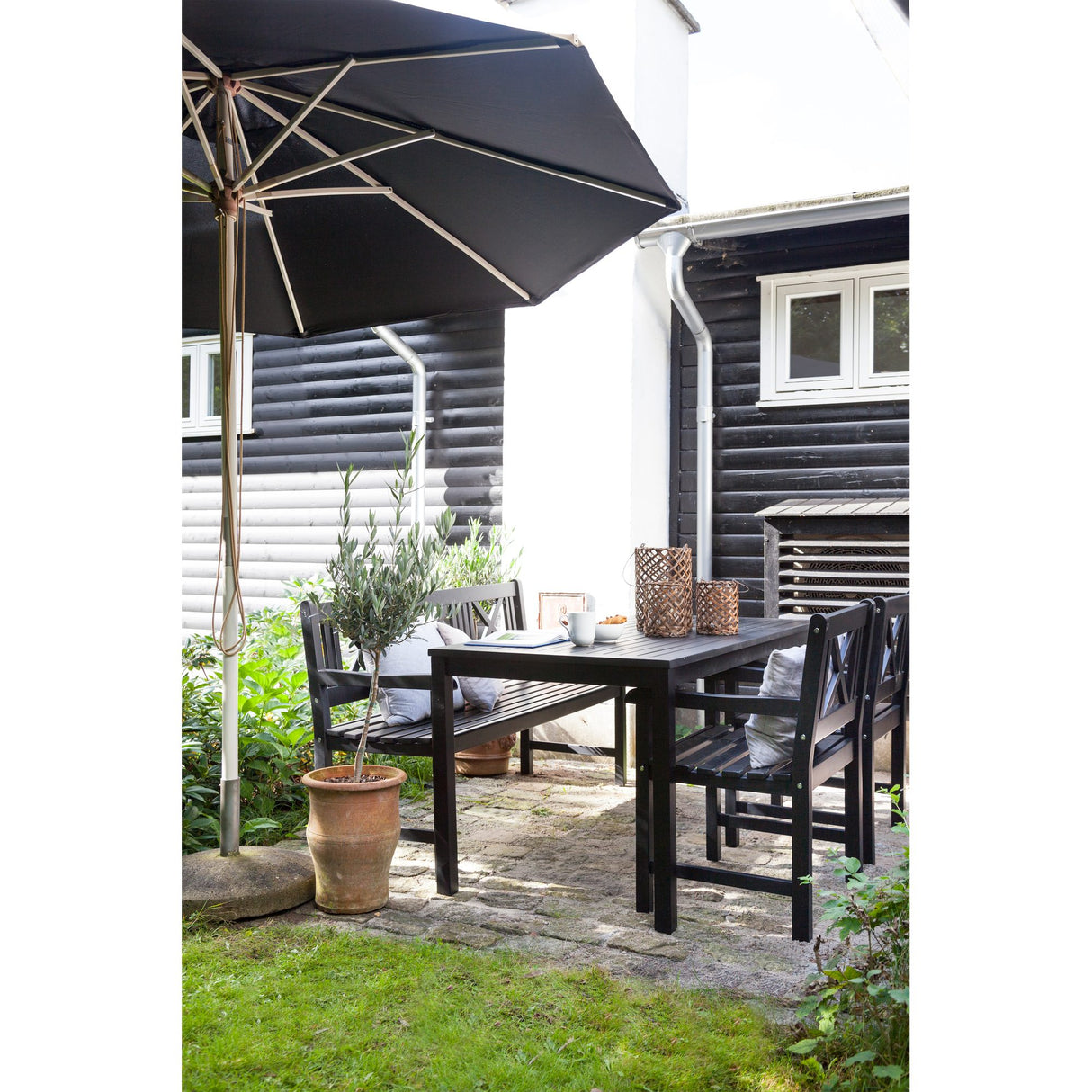 Rosenborg 165x80 cm Trädgårdsbord Matt svart