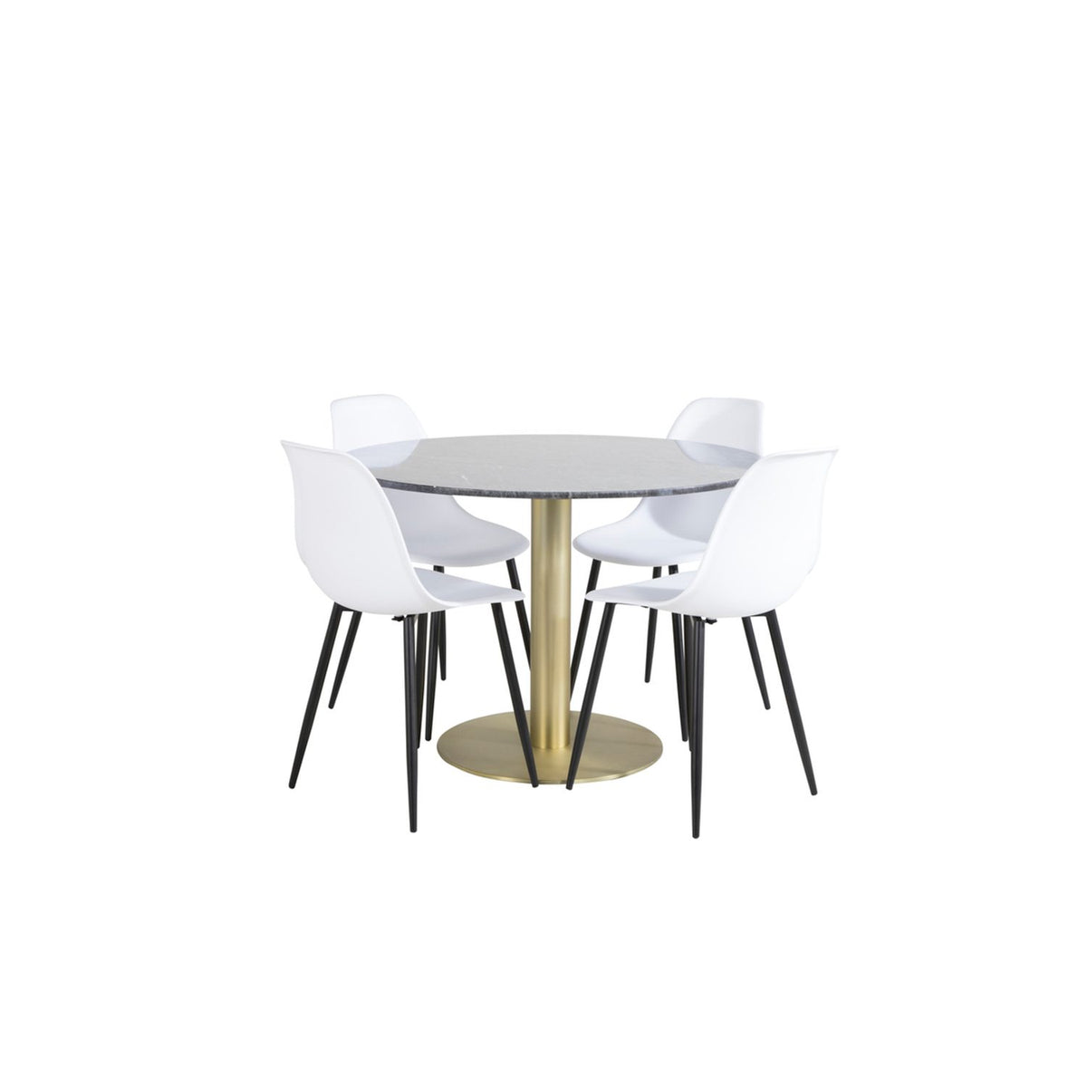 Estelle, Polar Rund matgrupp Svart,Vit, Guld, Mörkgrå, ⌀106