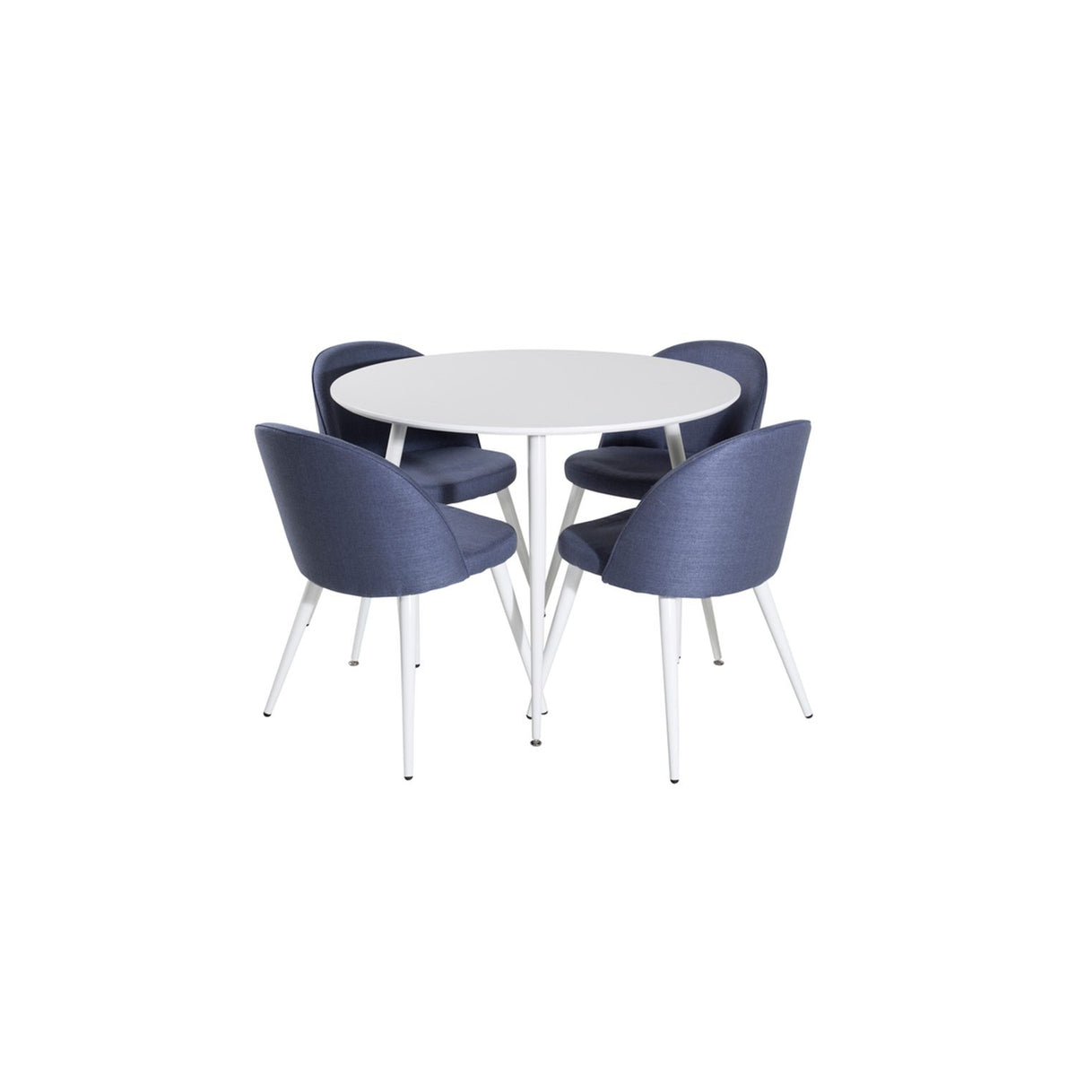 Plaza, Velvet Rund matgrupp Blå, vit, Vit, ⌀100