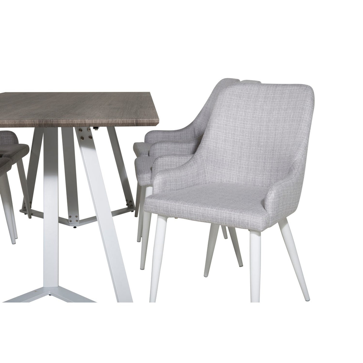 Marina, Plaza Rektangulär matgrupp Grå,Vit, Grå,Vit, 180 x 90