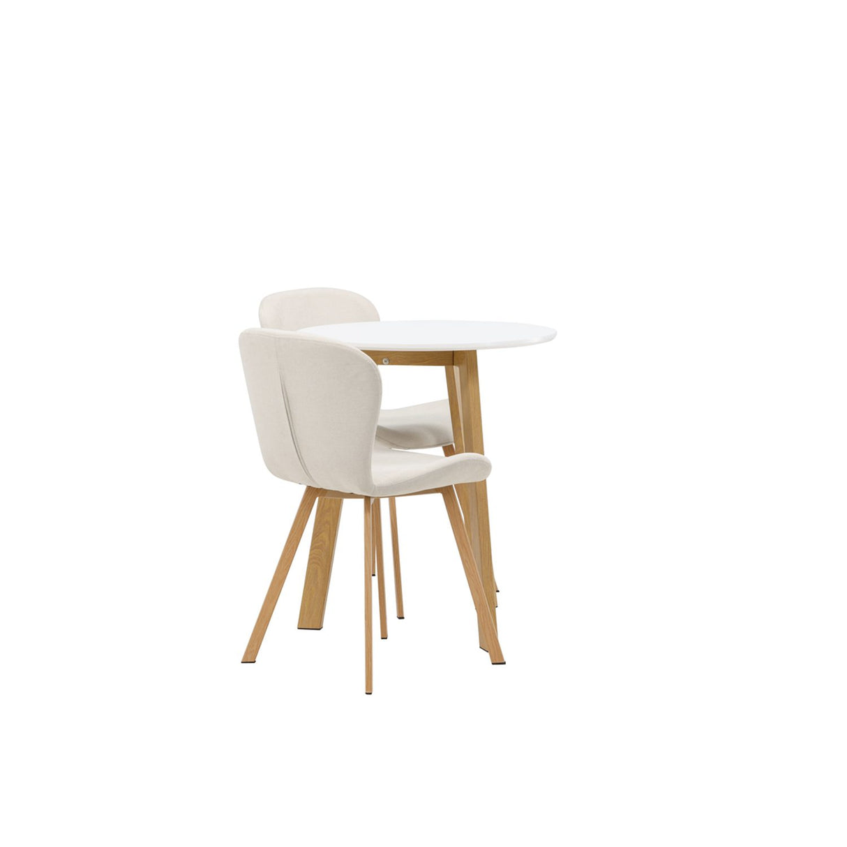 Leonora, Lilja Rund matgrupp Beige, Natur, Vit, ⌀65