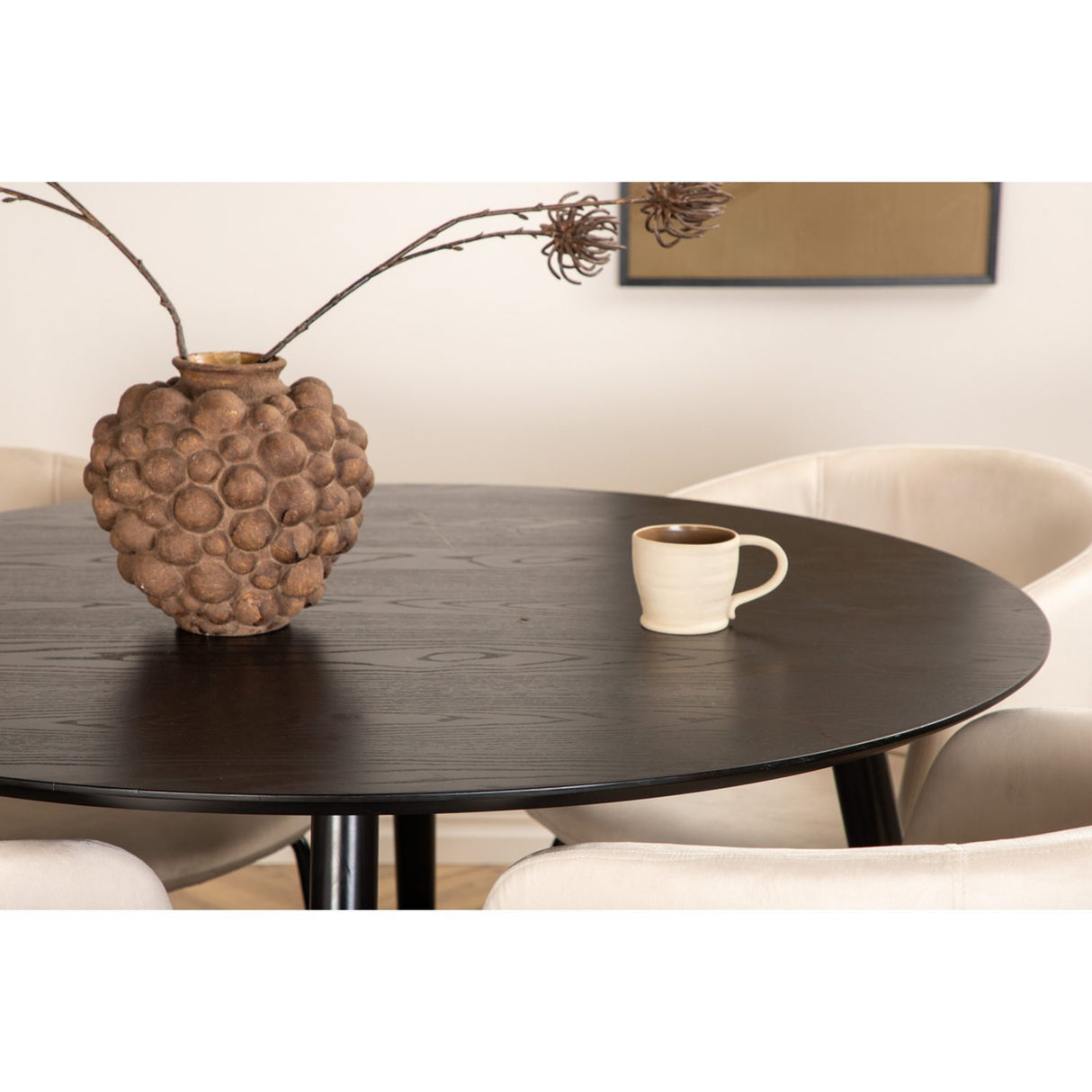 Dipp, Berit Rund matgrupp Beige, Svart, Svart, ⌀115