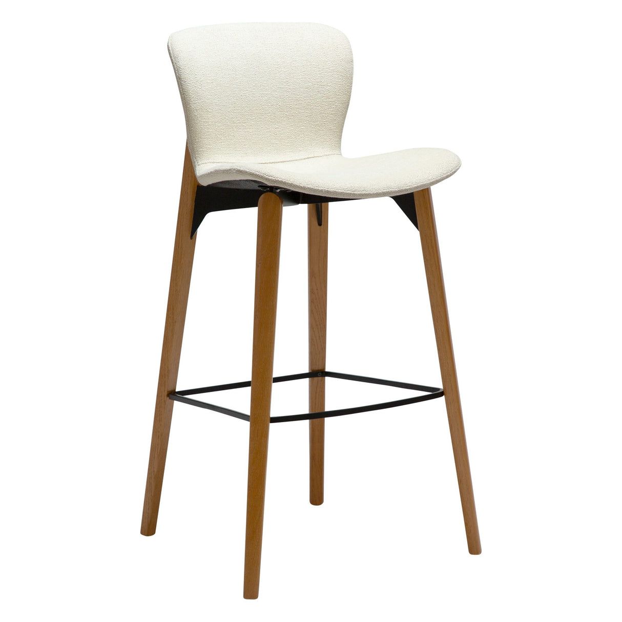 Paragon Barstol Bone White bouclé, Oak