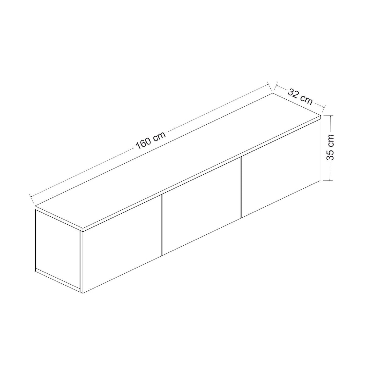 Bergen Upplyst (160 x 35 x 32 cm) TV-bänk Travertin