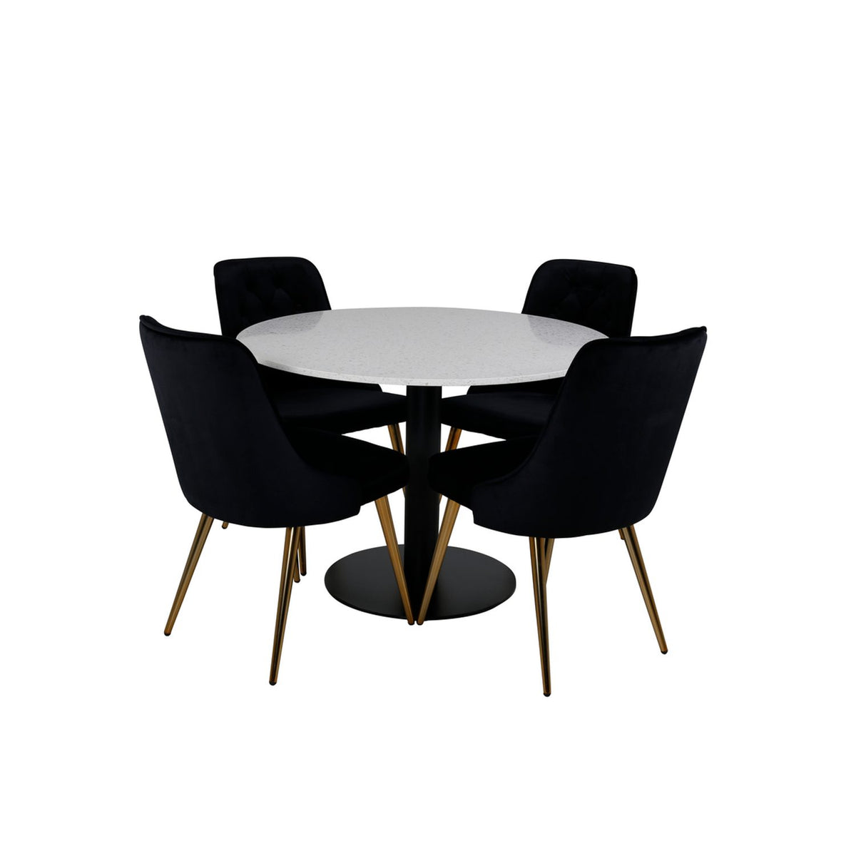 Razzia, Velvet Deluxe Rund matgrupp Svart, Guld, Svart,Vitt, ⌀106