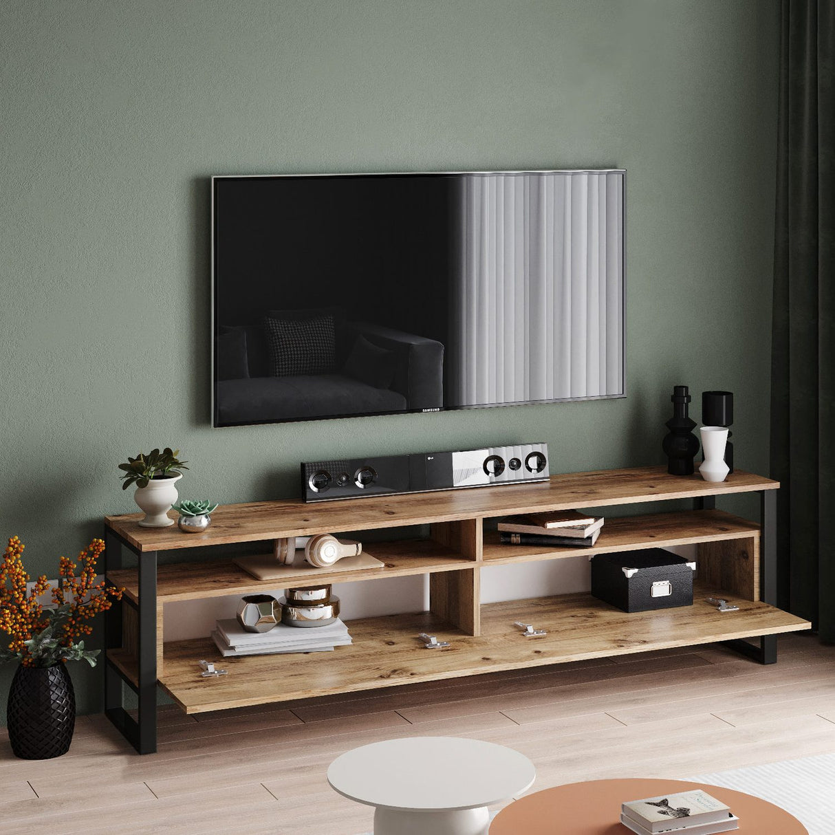 Uppsala TV (180 x 56 x 35,5 cm) Atlantisk furu TV-enhet