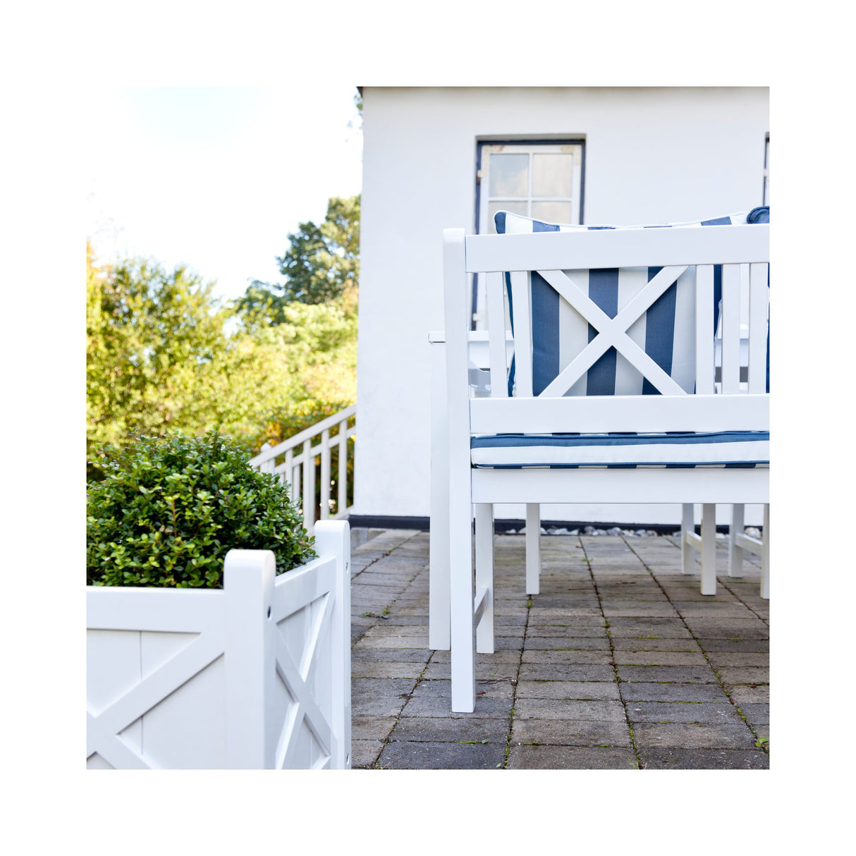 Rosenborg 165x80 cm Trädgårdsbord Vit