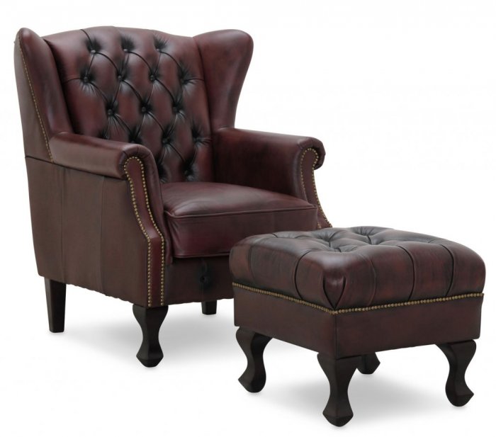 Aberdeen Fåtölj Burgundy Läder