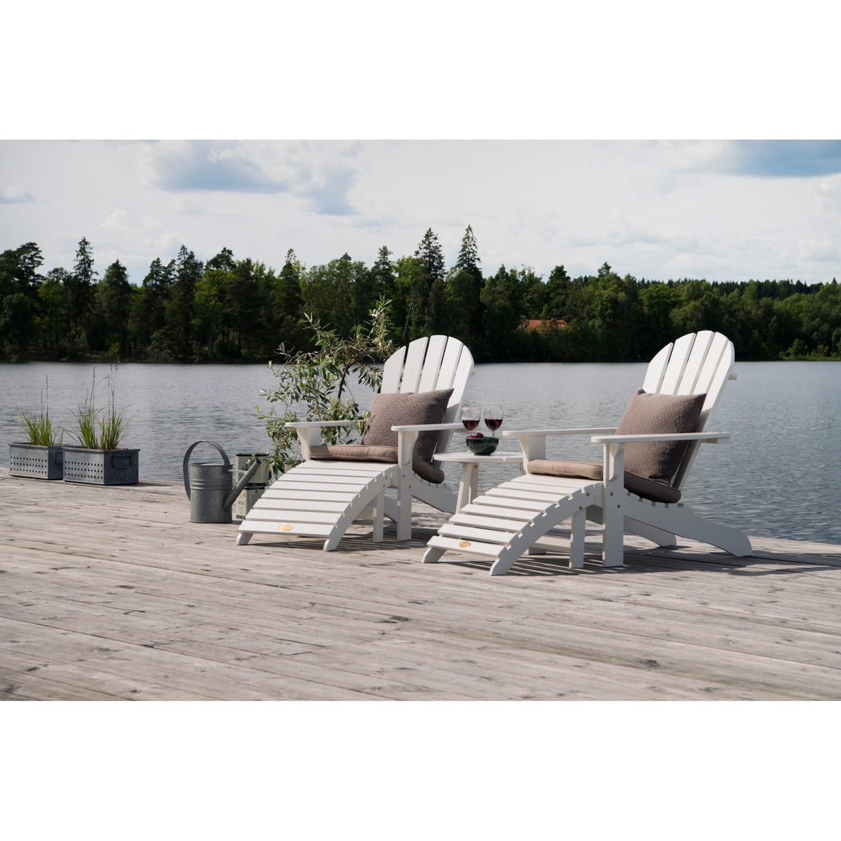 Tennessee Utesidobord Ø50 cm Vit