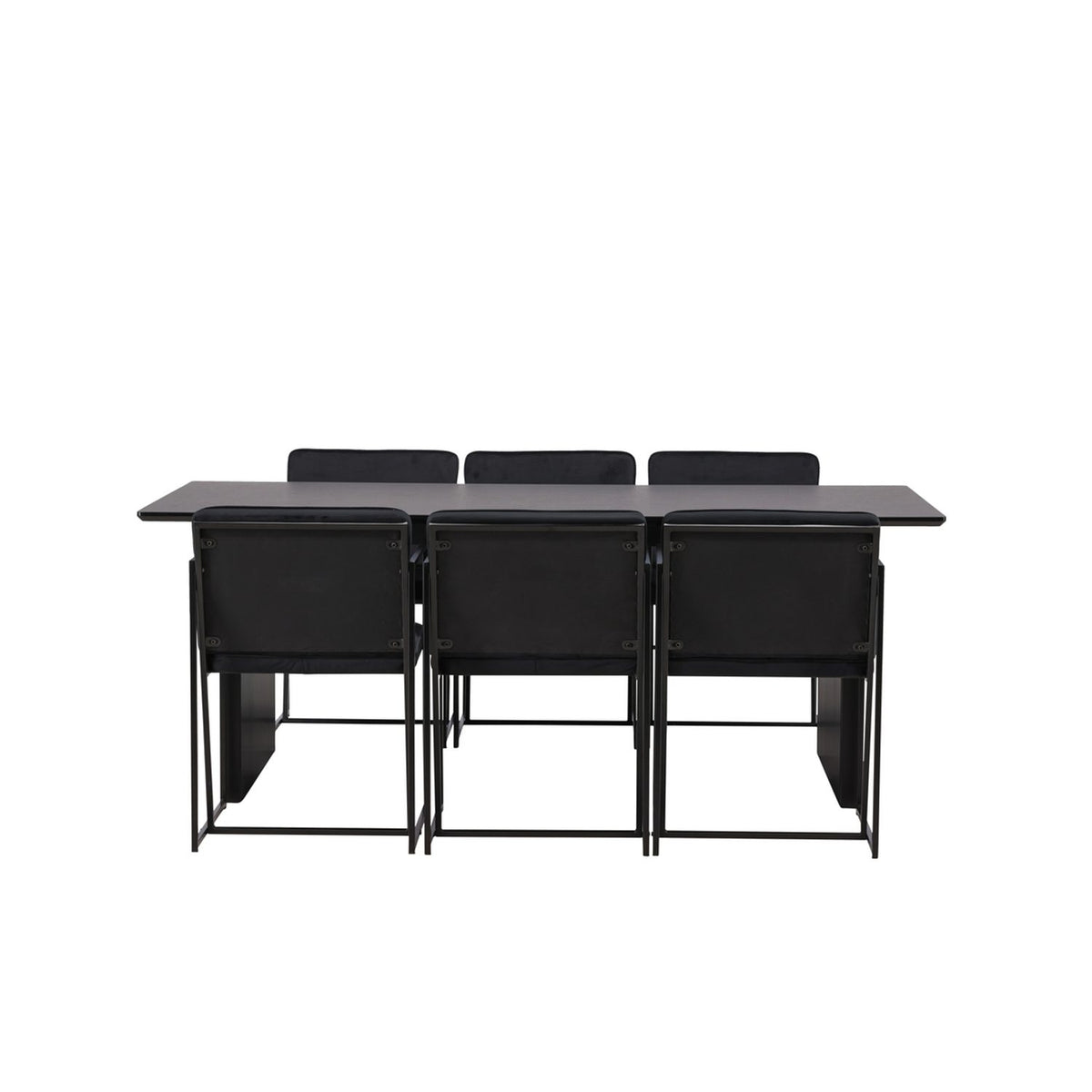 Vail, Richmond Rektangulär matgrupp Svart, Svart, 200 x 100
