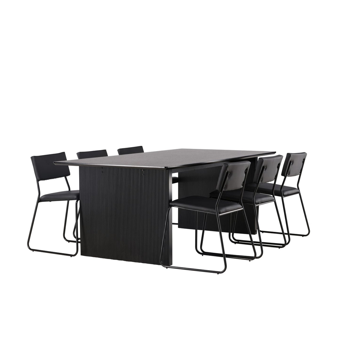 Vail, Kenth Rektangulär matgrupp Svart, Svart, 200 x 100