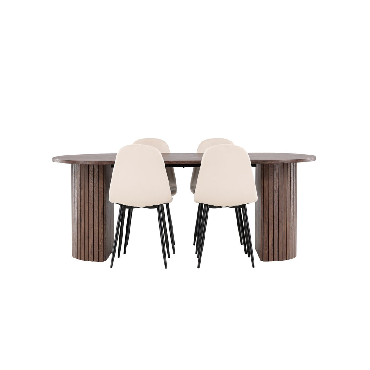 Härön, Polar Ovalt matgrupp Beige,Svart, Mocka, 200 x 90