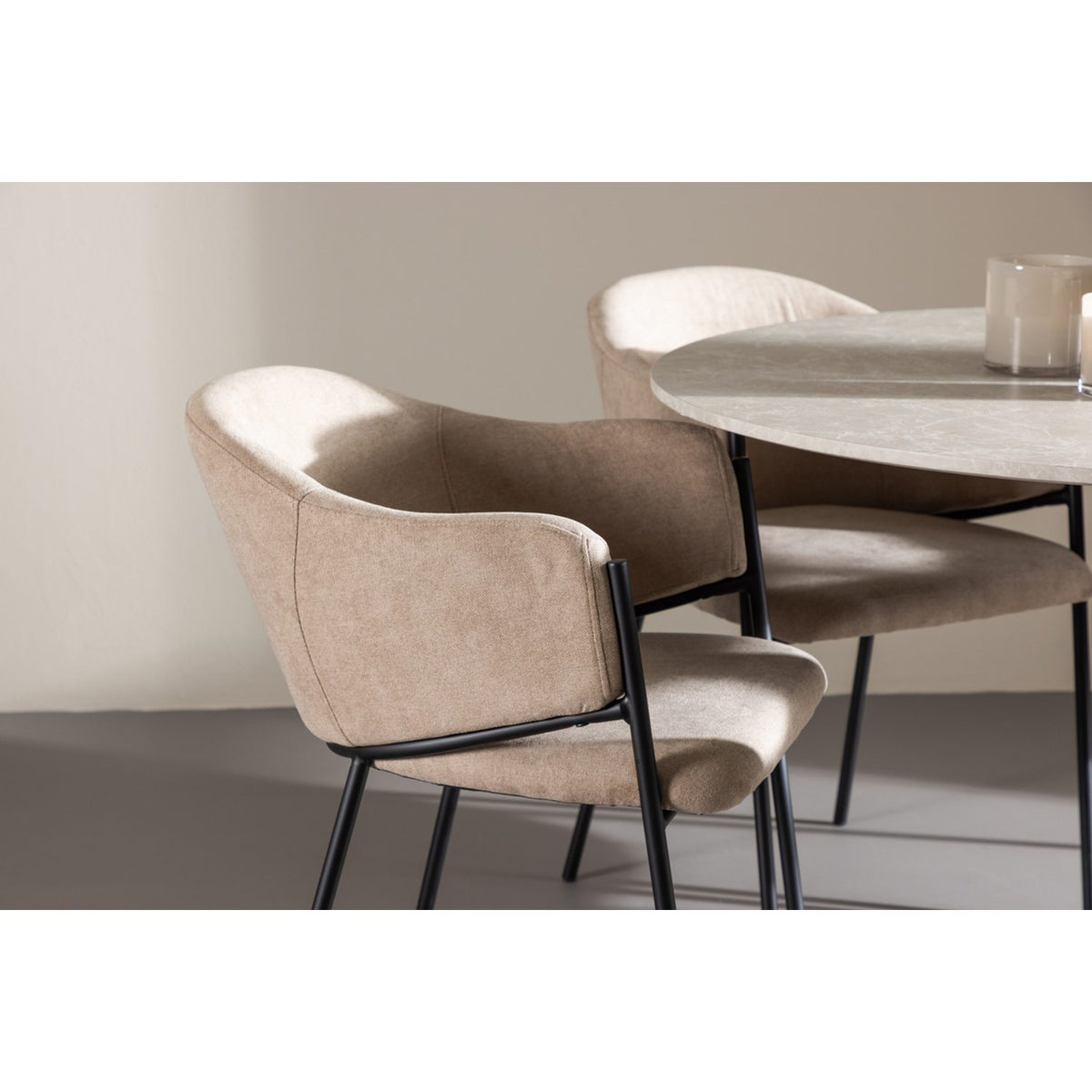 Lycke, Evelina Rund matgrupp Beige,Svart, Beige, ⌀110