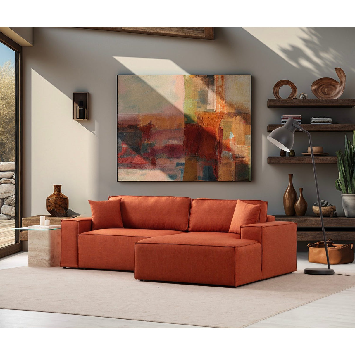 Nouméa Corner (260 x 78 x 170 cm) Hörnsoffbädd Orange, Höger