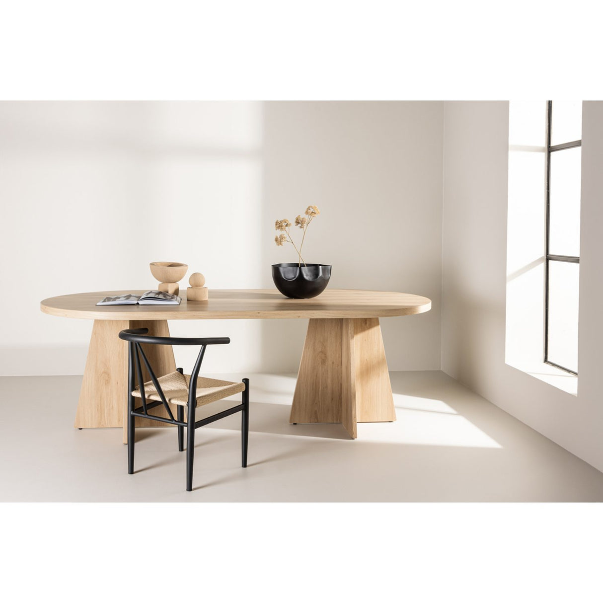 Bootcut Ovalt matbord Natur, 230 x 115