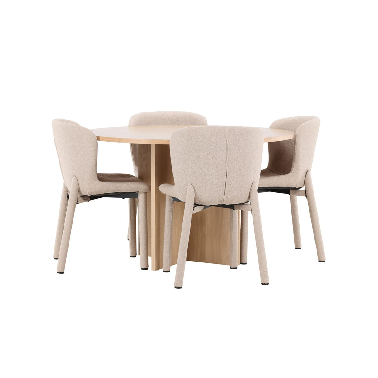 Strada, Astoria Oval matgrupp Beige, Vitputsad, 4st