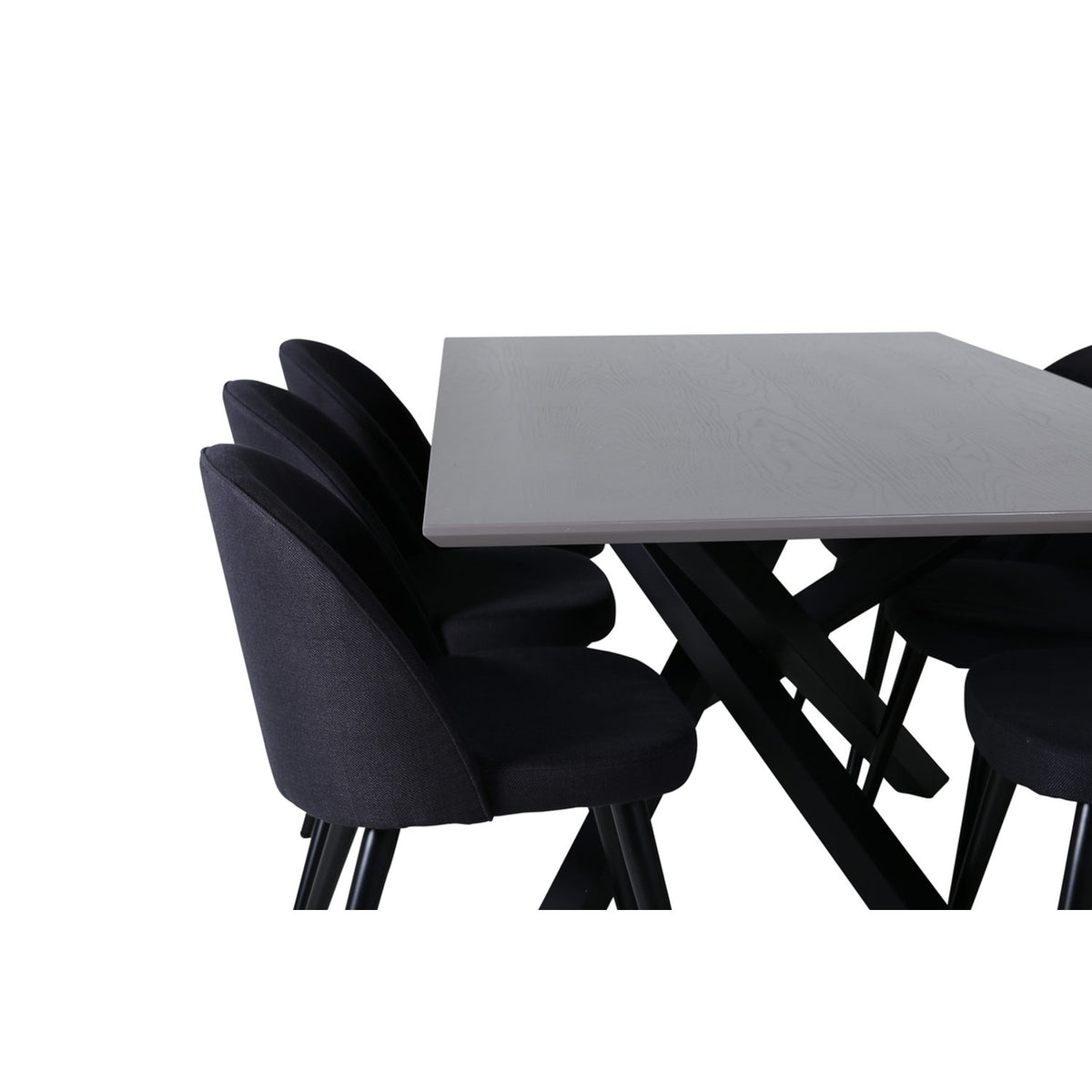 Piazza, Velvet Rektangulär matgrupp Svart, Svart, mörkgrå, 180 x 90