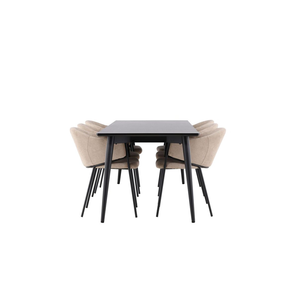 Ellis, Evelina Rektangulär matgrupp Beige,Svart, Svart, 230 x 85