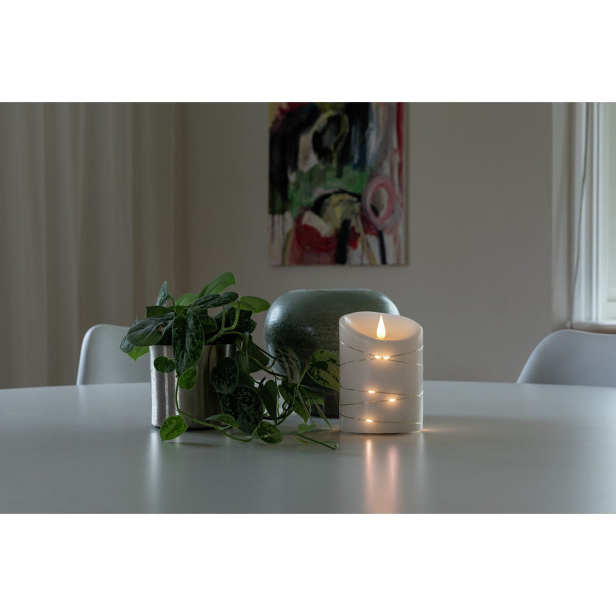 Vaxljus micro LED 10x14cm timer 4/8h Dekorationsljus El Varmvit