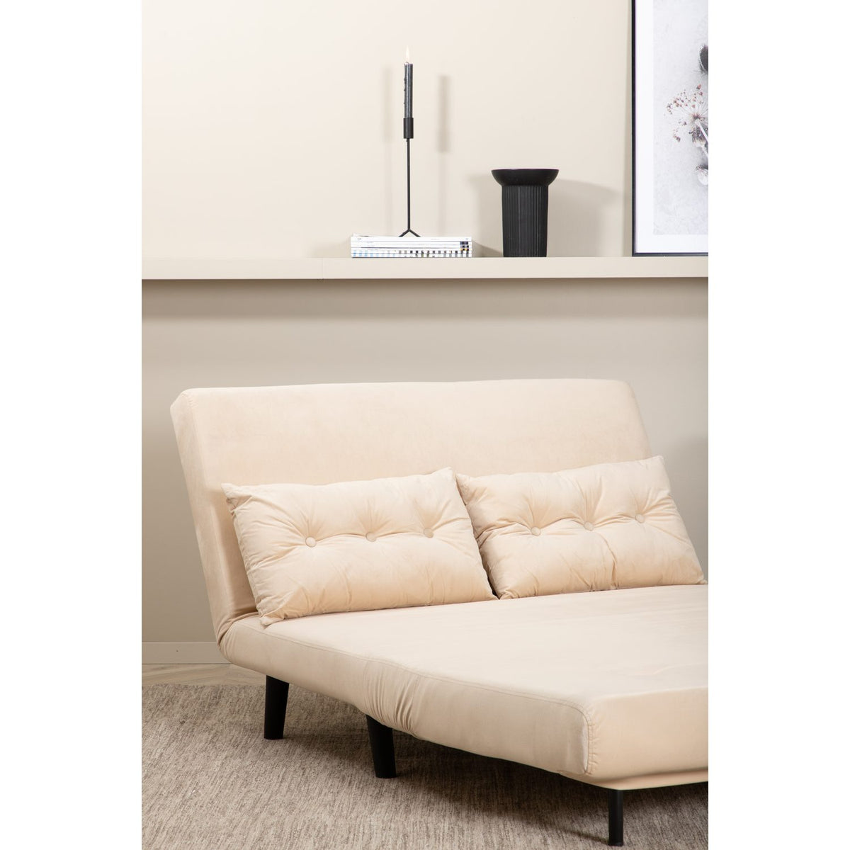 Vicky Fällsäng Beige, Polyestersammet