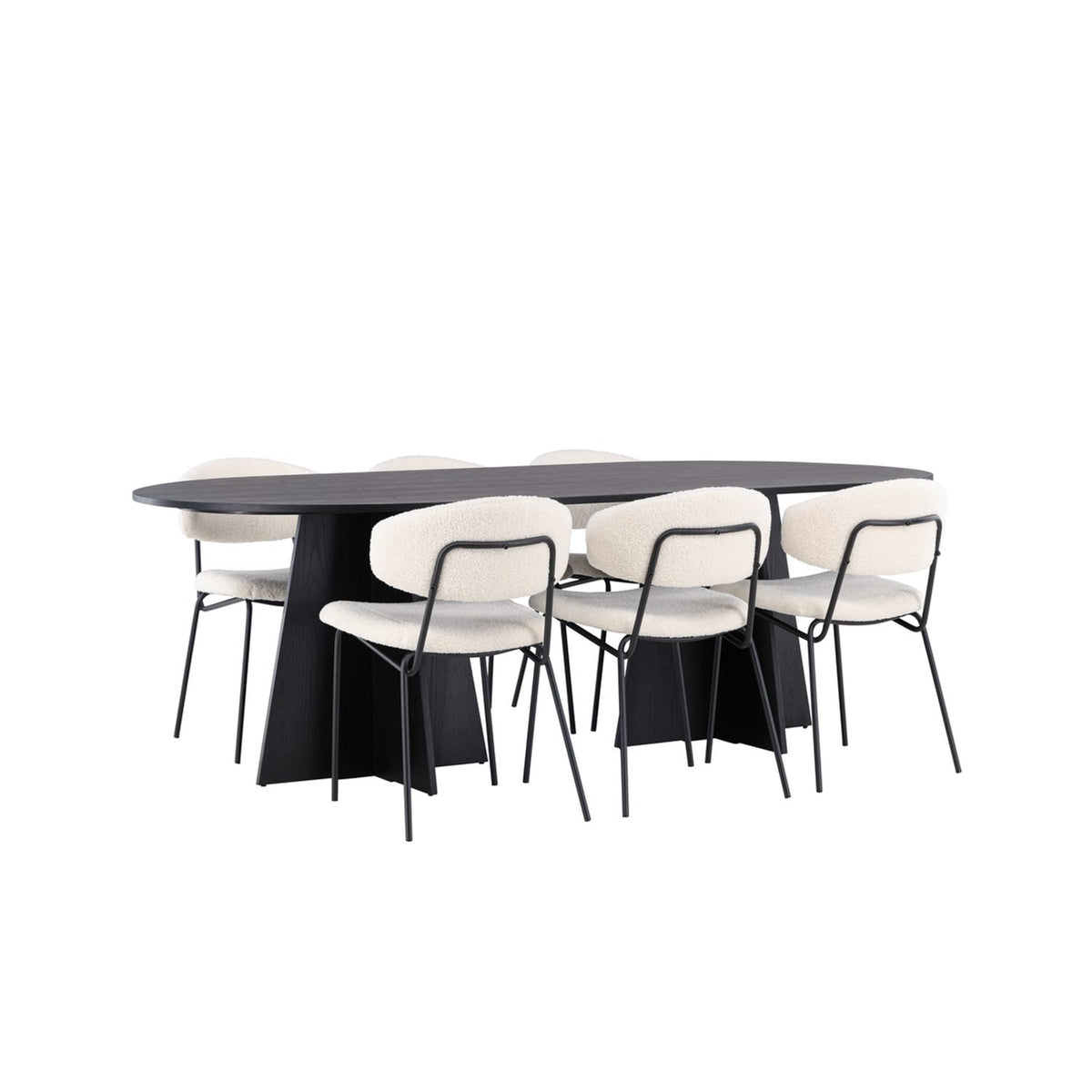 Bootcut, Chico Oval matgrupp Vit, Svart, 230 x 115