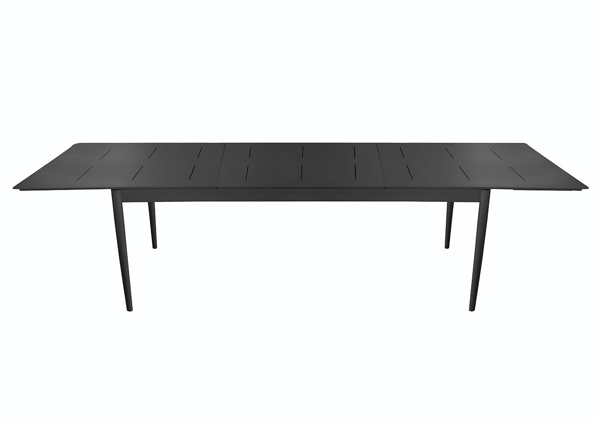 Anzio Matbord XL 110x266-396 cm Svart