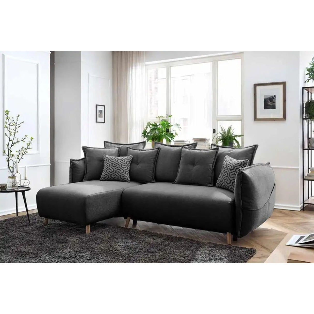Eros Hörnbäddsoffa Antracitgrå
