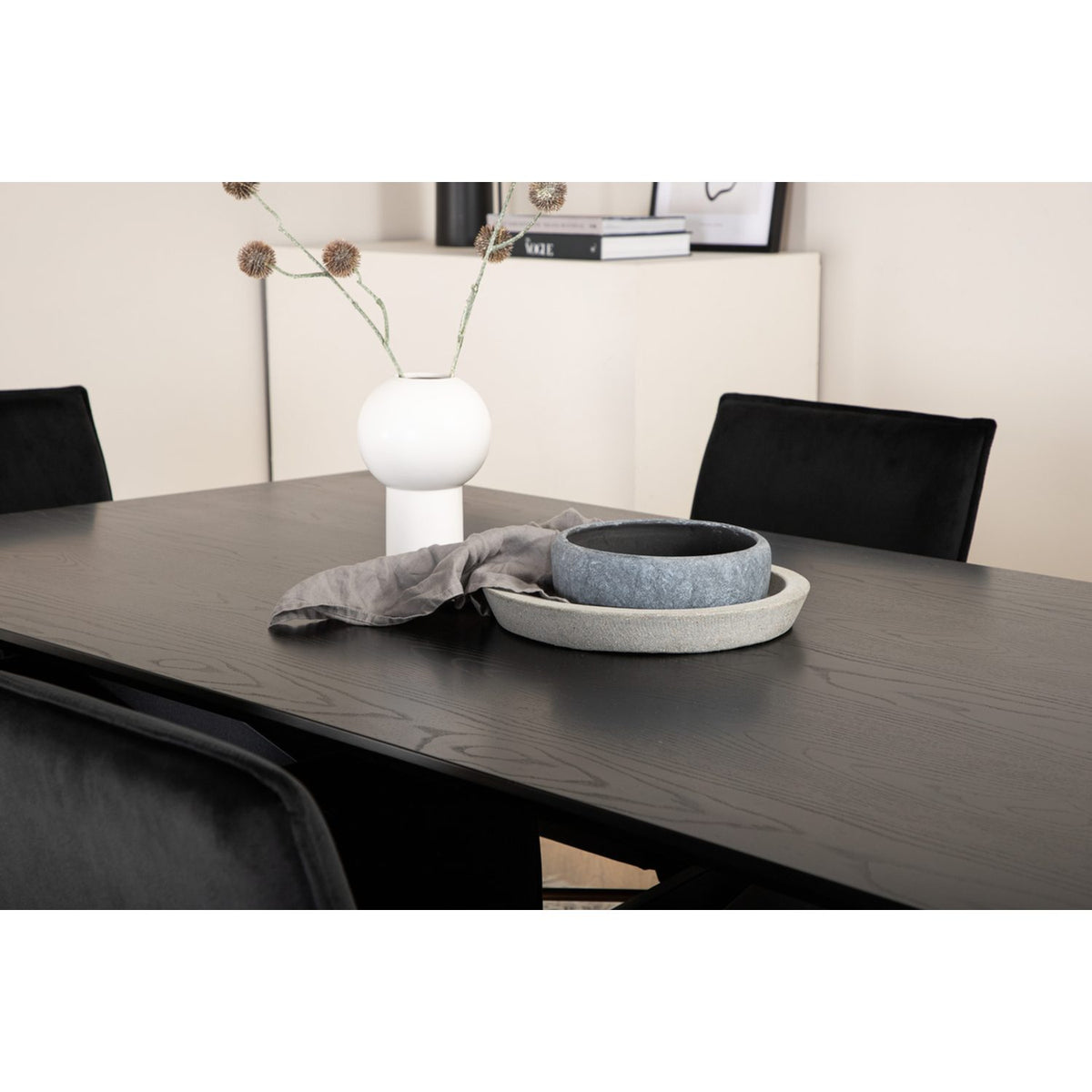 Piazza, Petra Rektangulär matgrupp Svart