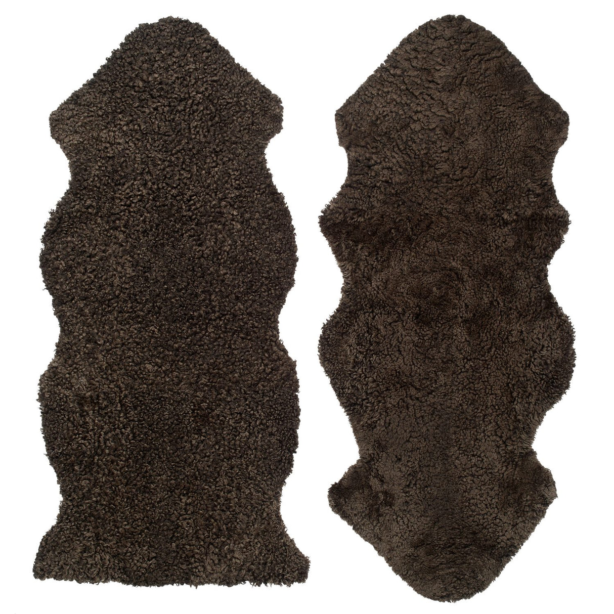 Curly 1.5 Fårskinn Fäll Brown
